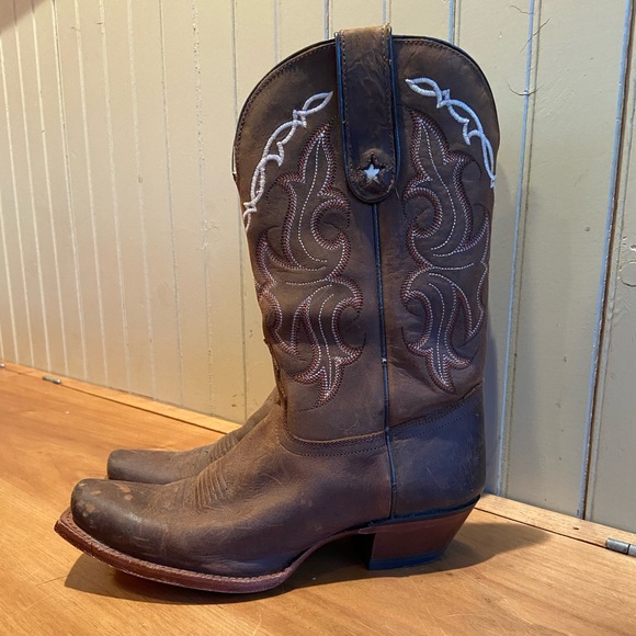 Women's Brown Tony Lama Western Boots 7.5 - Picture 4 of 9